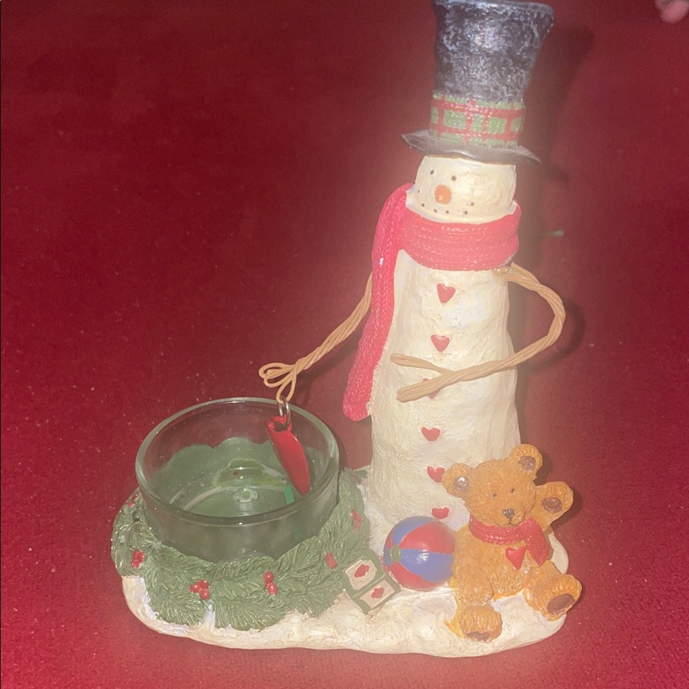 Yankee Candle Snowman & Gifts tealight candle holder 2012